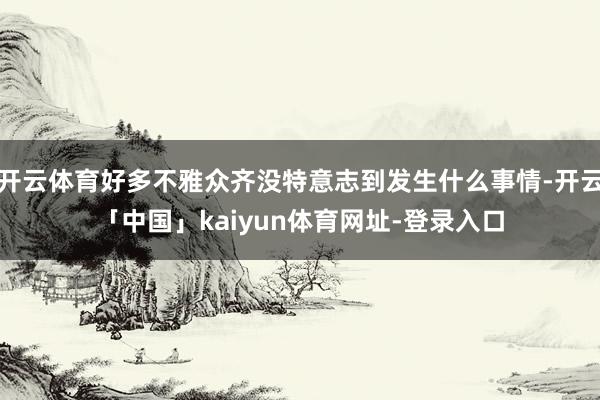 开云体育好多不雅众齐没特意志到发生什么事情-开云「中国」kaiyun体育网址-登录入口