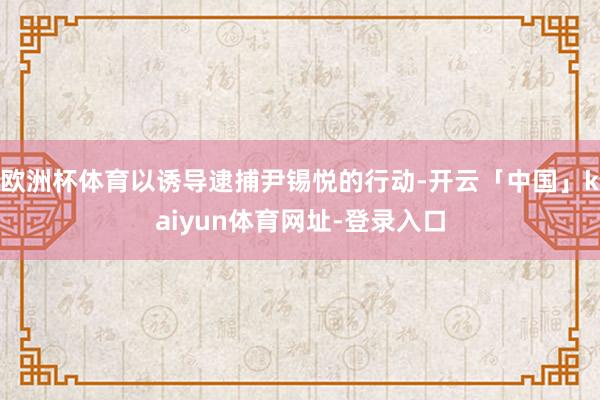 欧洲杯体育以诱导逮捕尹锡悦的行动-开云「中国」kaiyun体育网址-登录入口