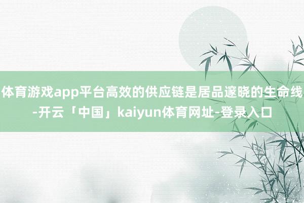 体育游戏app平台高效的供应链是居品邃晓的生命线-开云「中国」kaiyun体育网址-登录入口