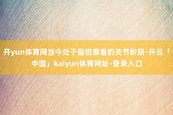 开yun体育网当今处于留校察看的关节阶段-开云「中国」kaiyun体育网址-登录入口
