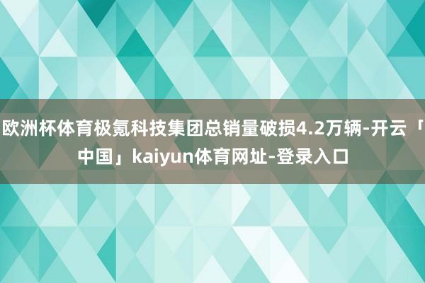 欧洲杯体育极氪科技集团总销量破损4.2万辆-开云「中国」kaiyun体育网址-登录入口
