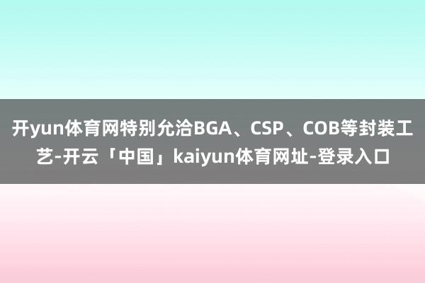 开yun体育网特别允洽BGA、CSP、COB等封装工艺-开云「中国」kaiyun体育网址-登录入口