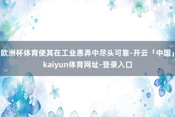 欧洲杯体育使其在工业愚弄中尽头可靠-开云「中国」kaiyun体育网址-登录入口
