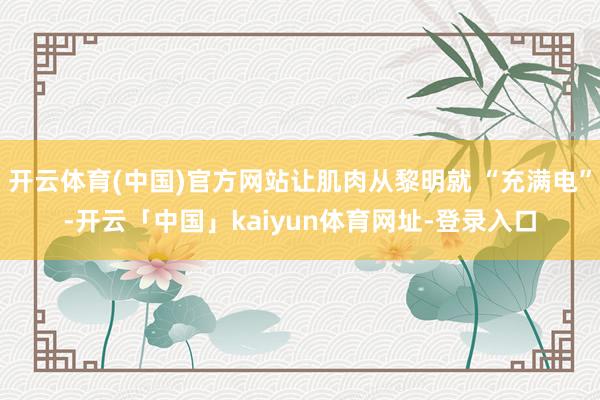开云体育(中国)官方网站让肌肉从黎明就 “充满电”-开云「中国」kaiyun体育网址-登录入口
