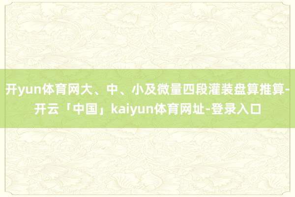 开yun体育网大、中、小及微量四段灌装盘算推算-开云「中国」kaiyun体育网址-登录入口