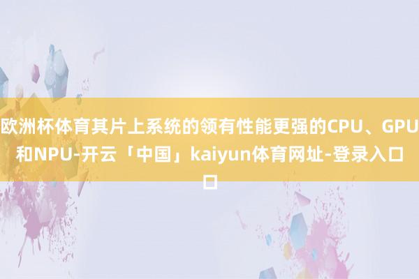 欧洲杯体育其片上系统的领有性能更强的CPU、GPU和NPU-开云「中国」kaiyun体育网址-登录入口