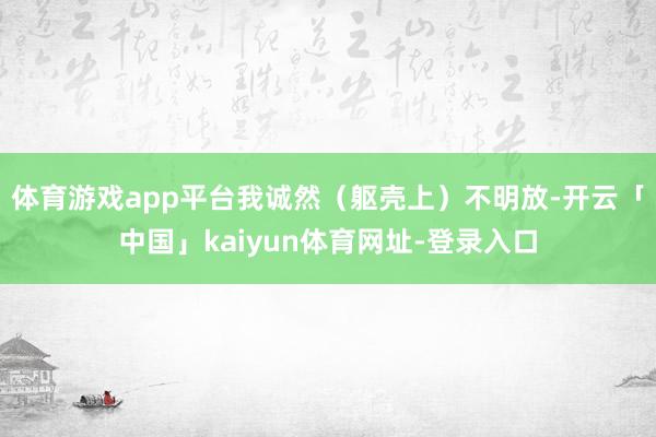体育游戏app平台我诚然（躯壳上）不明放-开云「中国」kaiyun体育网址-登录入口