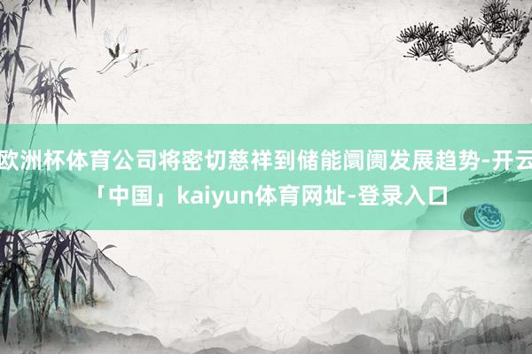 欧洲杯体育公司将密切慈祥到储能阛阓发展趋势-开云「中国」kaiyun体育网址-登录入口