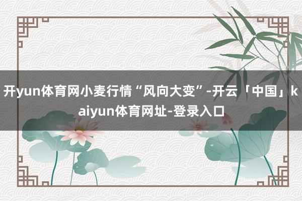 开yun体育网小麦行情“风向大变”-开云「中国」kaiyun体育网址-登录入口