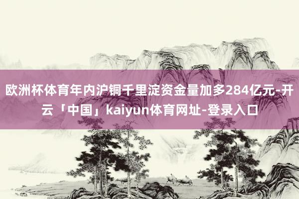 欧洲杯体育年内沪铜千里淀资金量加多284亿元-开云「中国」kaiyun体育网址-登录入口