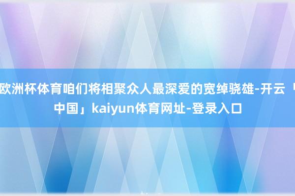 欧洲杯体育咱们将相聚众人最深爱的宽绰骁雄-开云「中国」kaiyun体育网址-登录入口