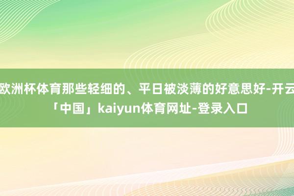 欧洲杯体育那些轻细的、平日被淡薄的好意思好-开云「中国」kaiyun体育网址-登录入口