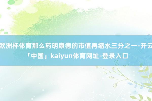 欧洲杯体育那么药明康德的市值再缩水三分之一-开云「中国」kaiyun体育网址-登录入口