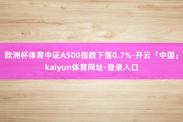 欧洲杯体育中证A500指数下落0.7%-开云「中国」kaiyun体育网址-登录入口