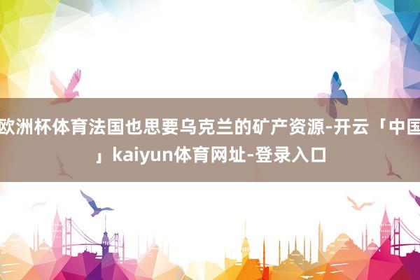 欧洲杯体育法国也思要乌克兰的矿产资源-开云「中国」kaiyun体育网址-登录入口