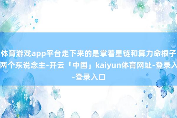 体育游戏app平台走下来的是掌着星链和算力命根子的两个东说念主-开云「中国」kaiyun体育网址-登录入口