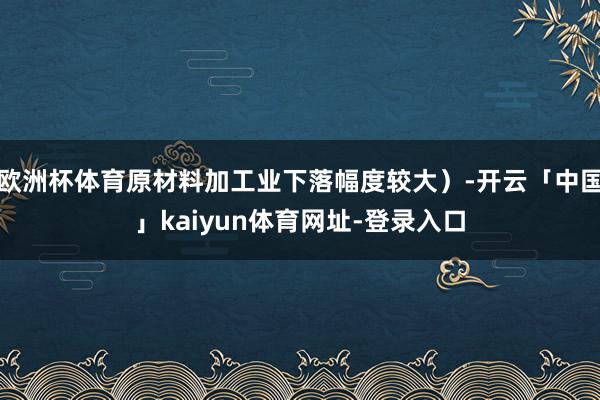 欧洲杯体育原材料加工业下落幅度较大）-开云「中国」kaiyun体育网址-登录入口