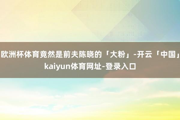 欧洲杯体育竟然是前夫陈晓的「大粉」-开云「中国」kaiyun体育网址-登录入口