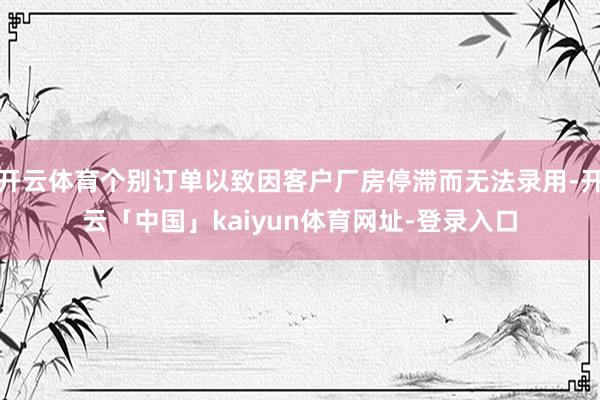 开云体育个别订单以致因客户厂房停滞而无法录用-开云「中国」kaiyun体育网址-登录入口