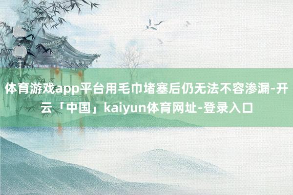 体育游戏app平台用毛巾堵塞后仍无法不容渗漏-开云「中国」kaiyun体育网址-登录入口